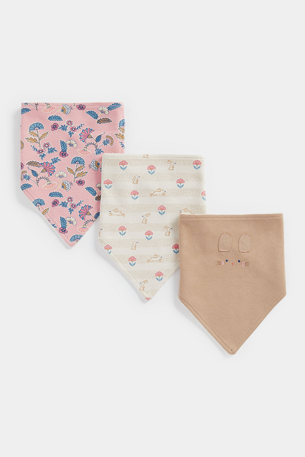 Mothercare Mouse and Floral Dribble Bibs - 3 Pack
