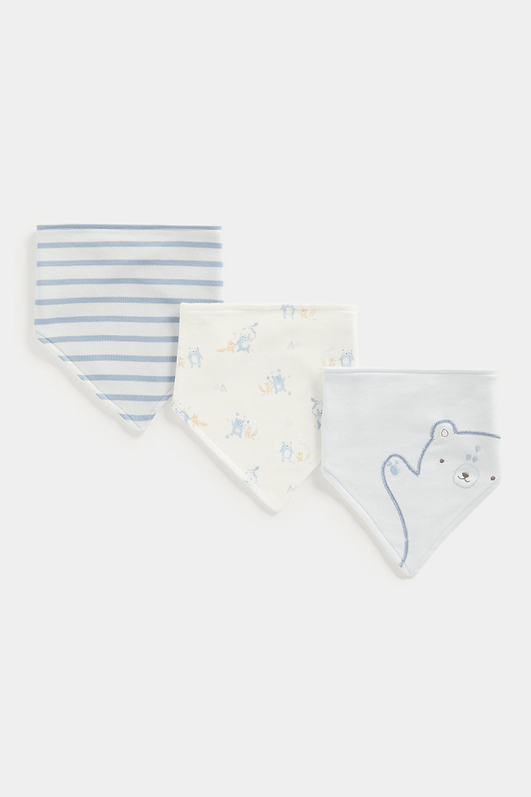 Mothercare My First Blue Dribble Bibs - 3 Pack
