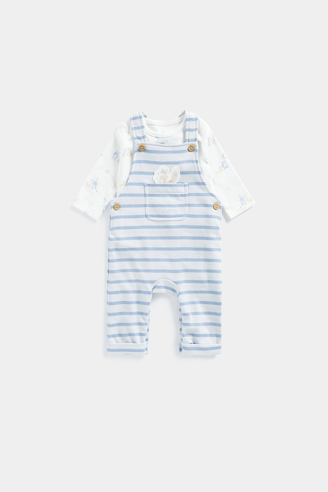 Mothercare My First Blue Dungarees and Bodysuit Set
