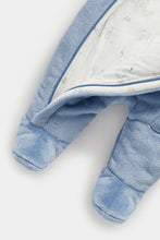 
                        
                          Load image into Gallery viewer, Mothercare My First Blue Fluffy Pramsuit
                        
                      