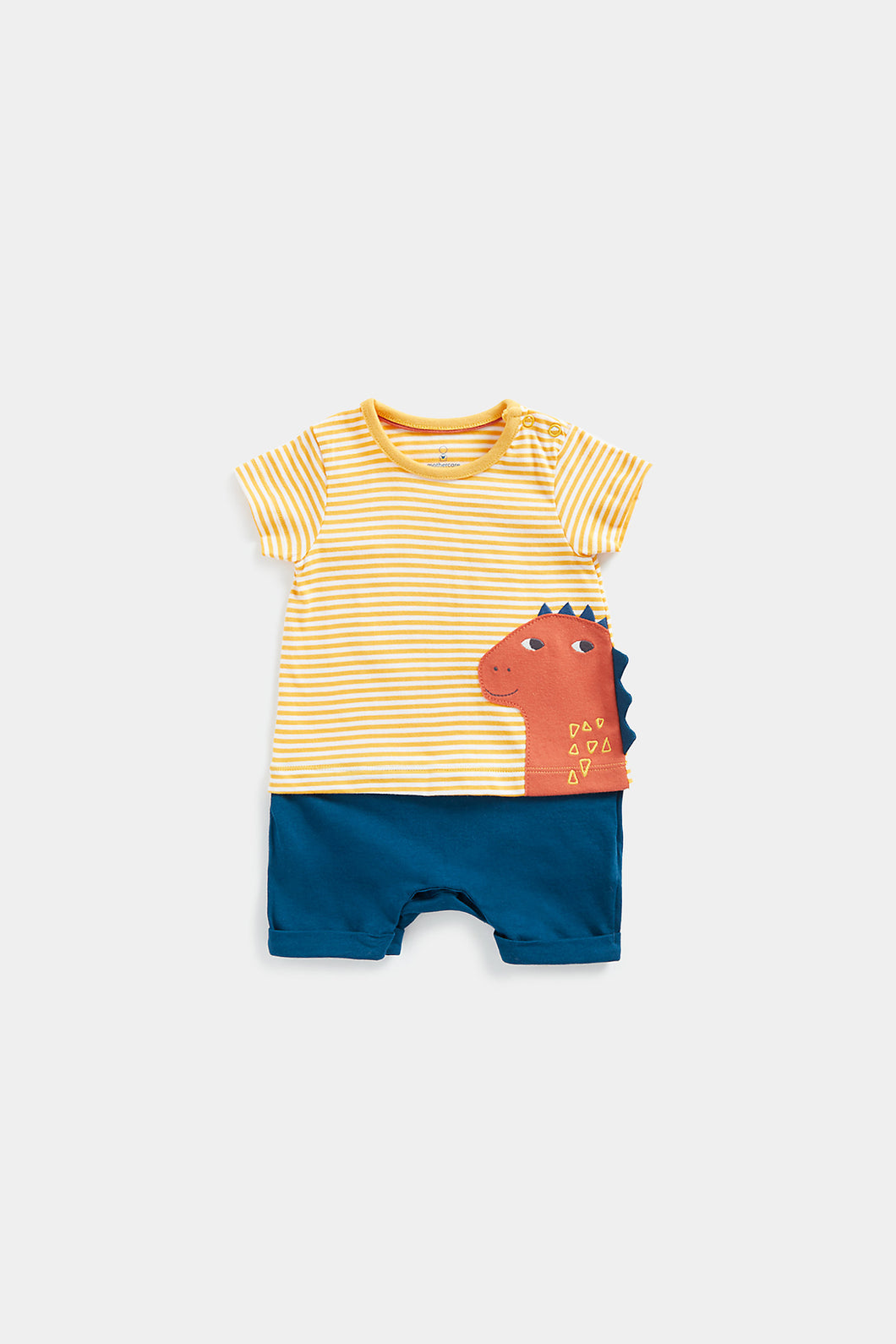 Mothercare Dino Mock T-Shirt and Shorts Romper