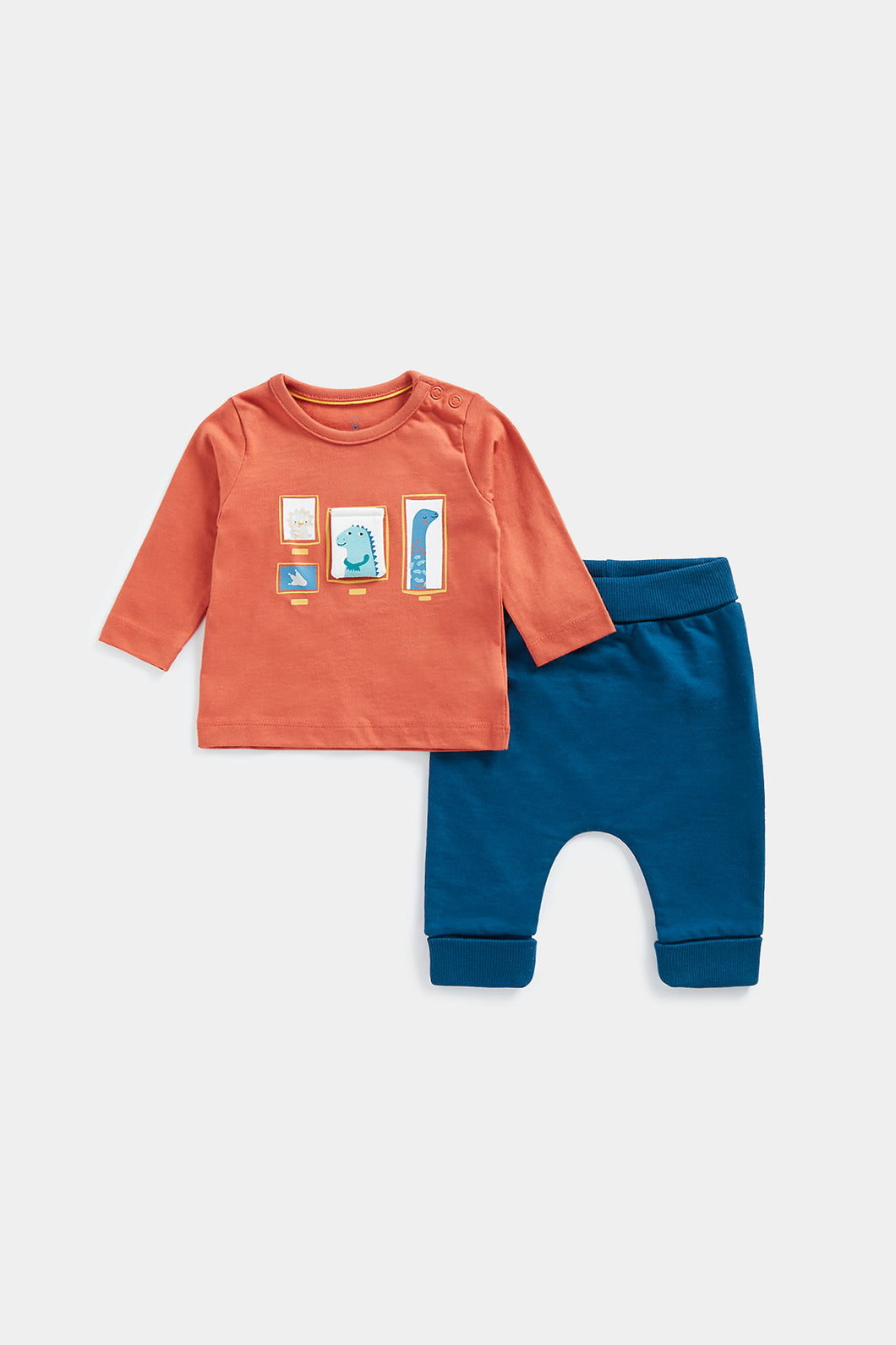 Mothercare Dinosaur Lift-the-Flap Top and Jogger Set