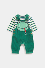 
                        
                          Load image into Gallery viewer, Mothercare Green Frog Cord Dungaree Set
                        
                      