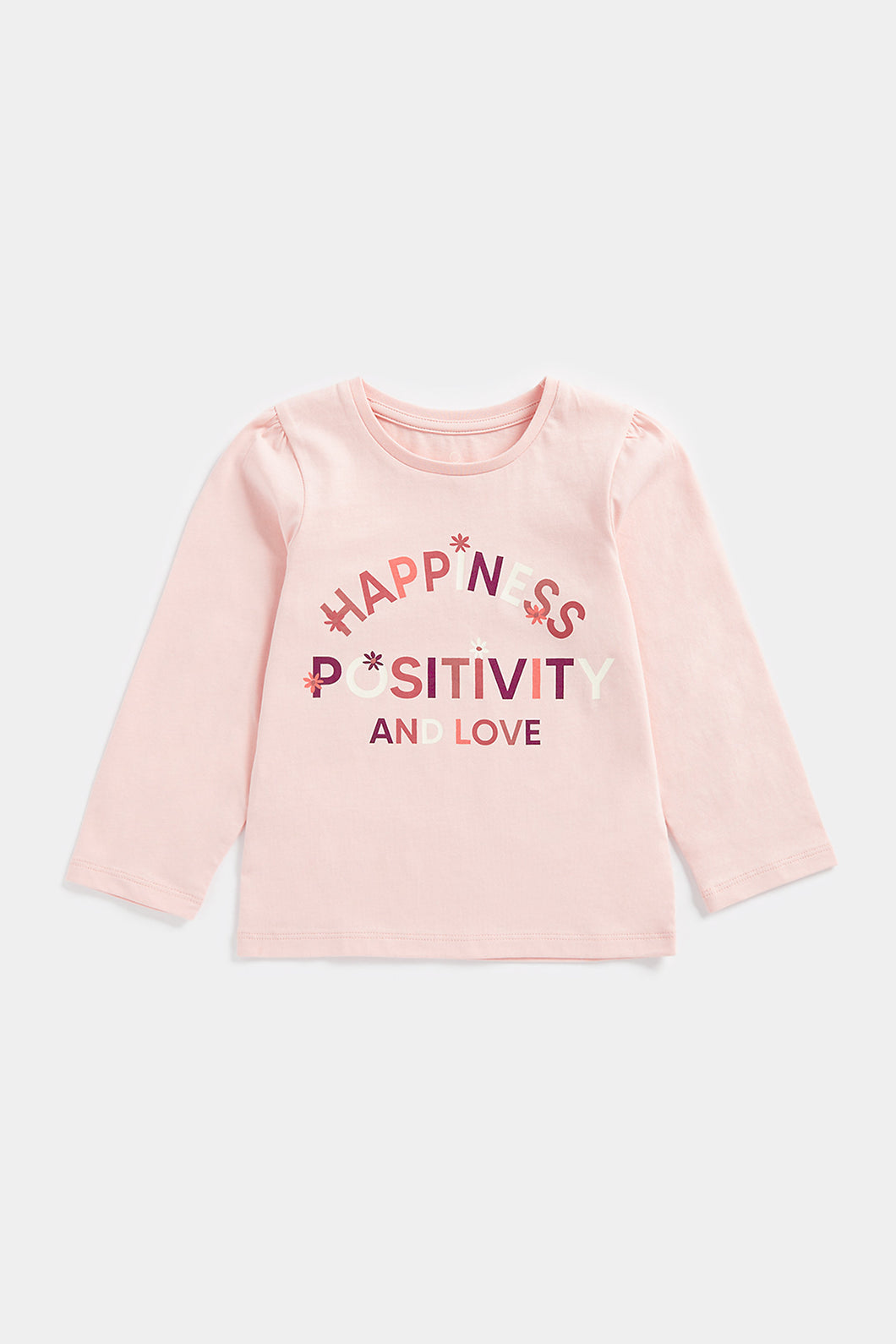 Mothercare Pink Positivity Long-Sleeved T-Shirt