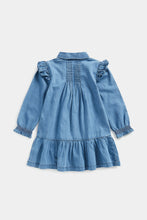 
                        
                          Load image into Gallery viewer, Mothercare Denim Shirt Dress with Frill
                        
                      
