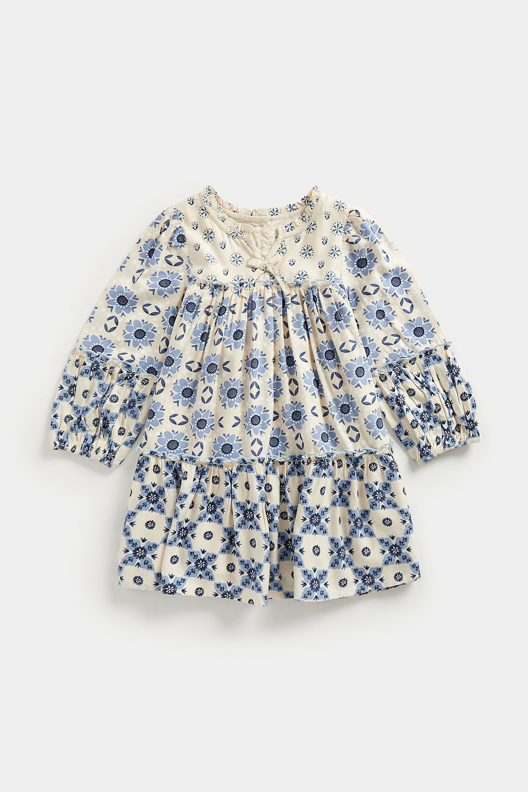 Mothercare Blue Floral Tiered Dress