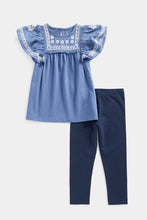 
                        
                          Load image into Gallery viewer, Mothercare Blue Top and Leggings Set
                        
                      