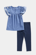 
                        
                          Load image into Gallery viewer, Mothercare Blue Top and Leggings Set
                        
                      