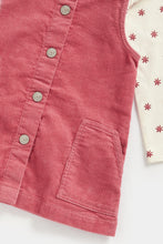 
                        
                          Load image into Gallery viewer, Mothercare Cord Pinny Dress, T-Shirt and Tights Set
                        
                      