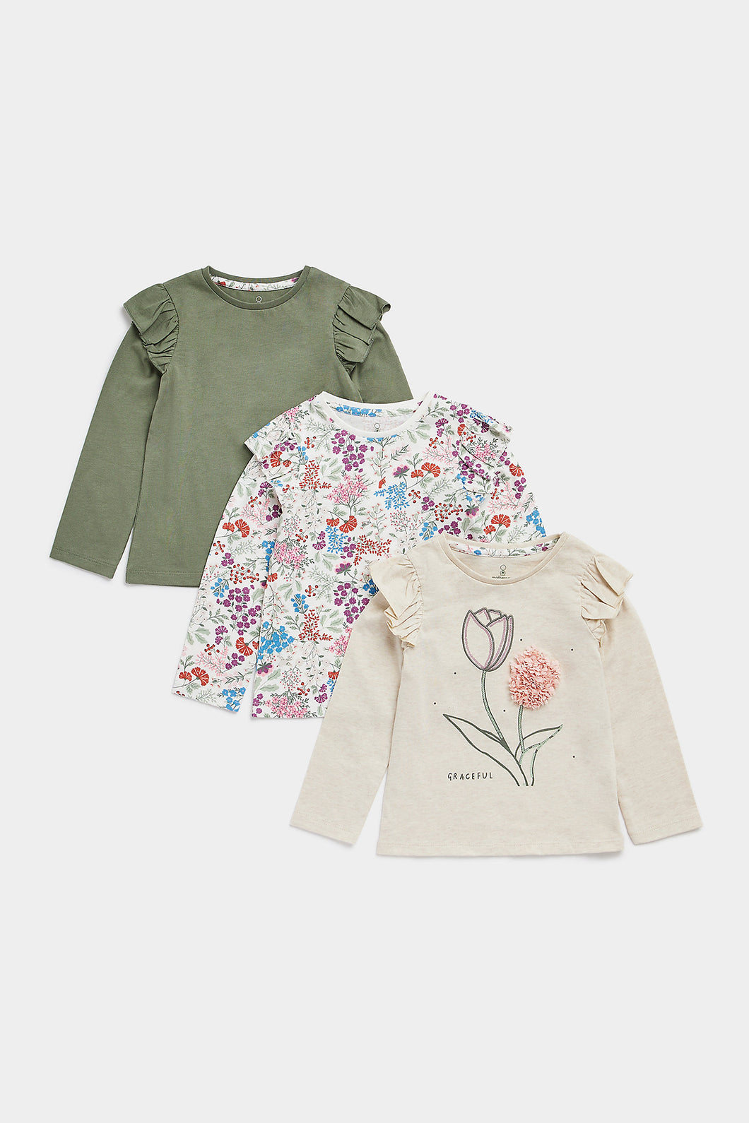 Mothercare Graceful Long-Sleeved T-Shirts - 3 Pack