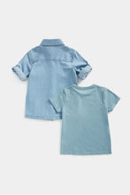 
                        
                          Load image into Gallery viewer, Mothercare Denim Shirt and T-Shirt Set
                        
                      