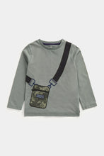 
                        
                          Load image into Gallery viewer, Mothercare Khaki Novelty Bag Long-Sleeved T-Shirt
                        
                      