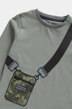 
                        
                          Load image into Gallery viewer, Mothercare Khaki Novelty Bag Long-Sleeved T-Shirt
                        
                      