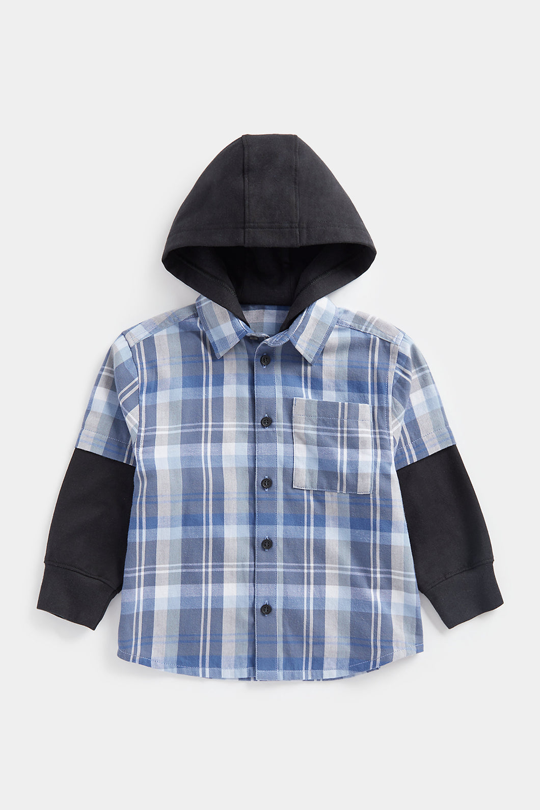 Mothercare Mock Double-Layer Hooded Shirt
