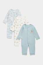 
                        
                          Load image into Gallery viewer, Mothercare Dinosaur Footless Baby Sleepsuits - 3 Pack
                        
                      