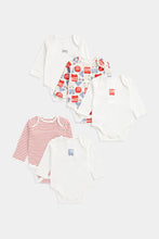 
                        
                          Load image into Gallery viewer, Mothercare Buses Long-Sleeved Baby Bodysuits - 5 Pack
                        
                      