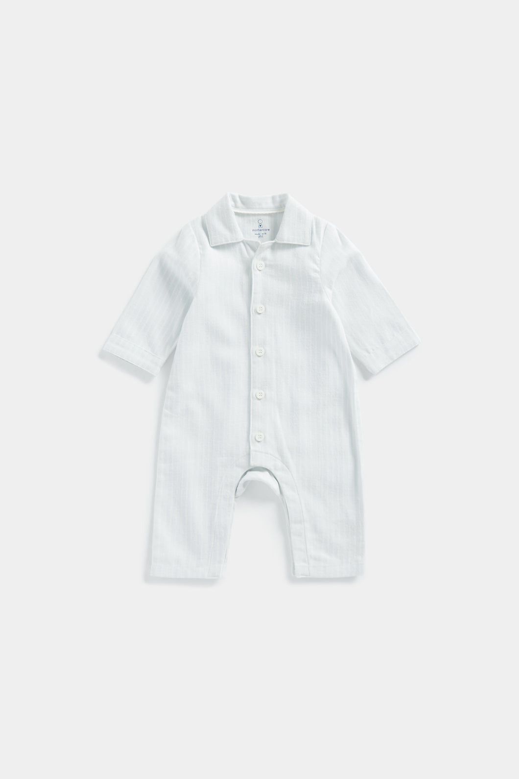 Mothercare Blue Stripe Woven Baby Pyjamas