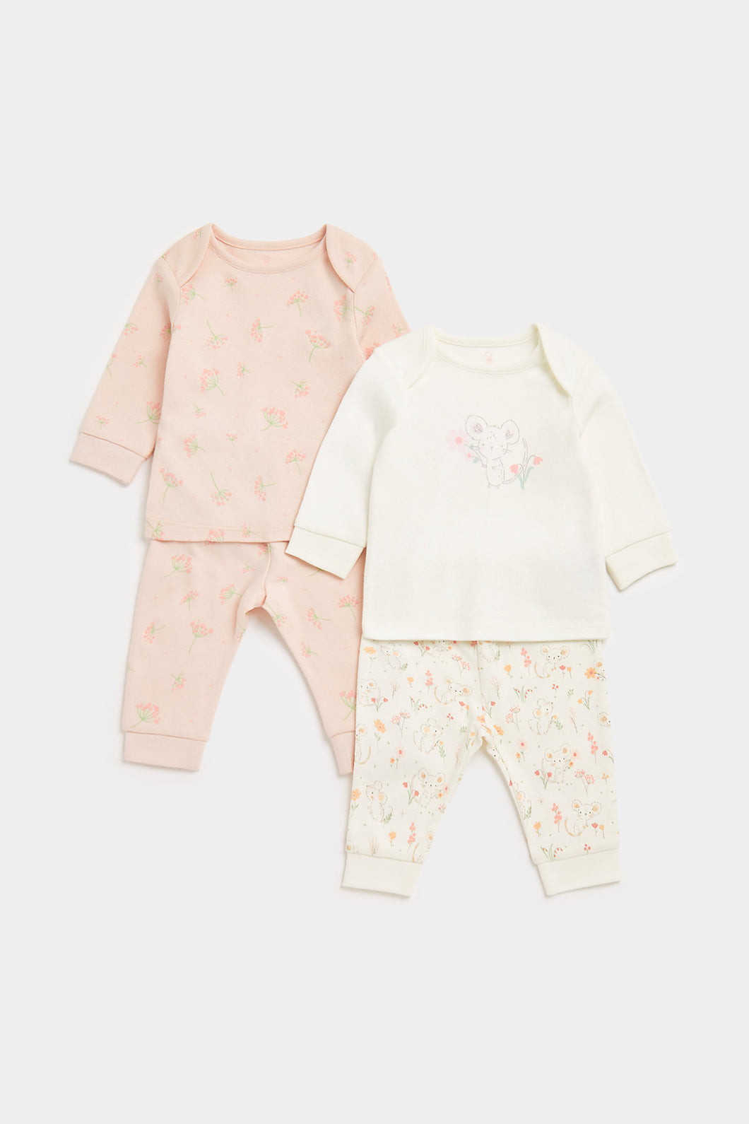 Mothercare Little Mouse Baby Pyjamas - 2 Pack