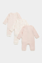 
                        
                          Load image into Gallery viewer, Mothercare Woodland Footless Baby Sleepsuits - 3 Pack
                        
                      