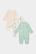 
                        
                          Load image into Gallery viewer, Mothercare Woodland Footless Baby Sleepsuits - 3 Pack
                        
                      