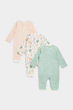 
                        
                          Load image into Gallery viewer, Mothercare Woodland Footless Baby Sleepsuits - 3 Pack
                        
                      