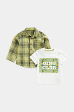 
                        
                          Load image into Gallery viewer, Mothercare Checked Shirt and Dino T-Shirt Set
                        
                      