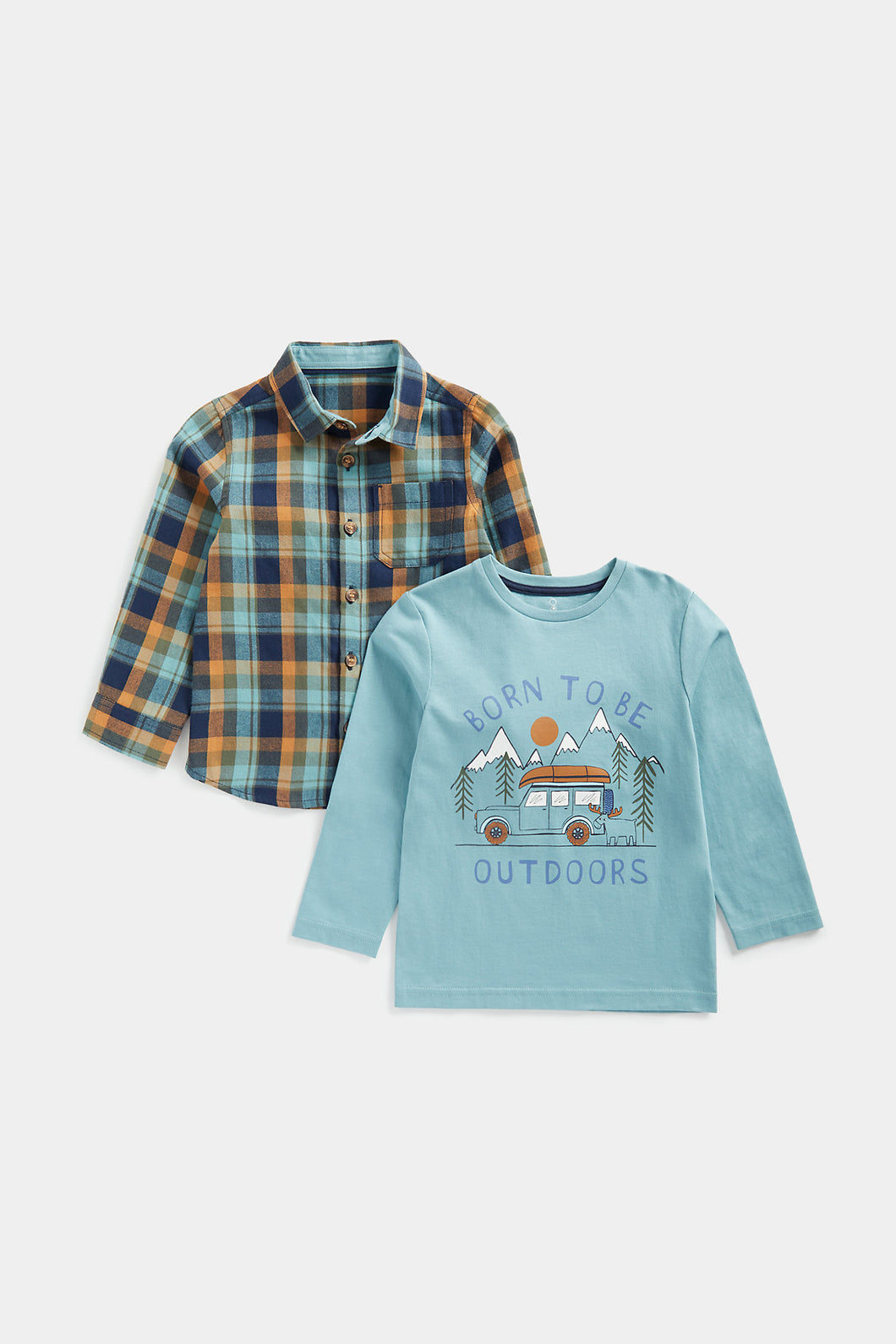 Mothercare Checked Shirt and T-Shirt Set