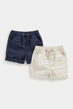 
                        
                          Load image into Gallery viewer, Mothercare Navy and Stone Shorts - 2 Pack
                        
                      