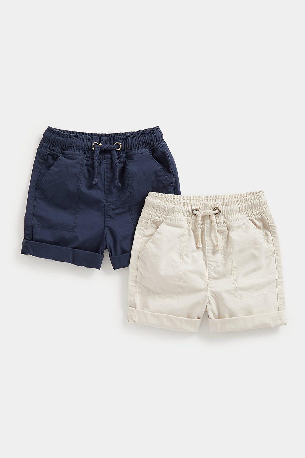 Mothercare Navy and Stone Shorts - 2 Pack