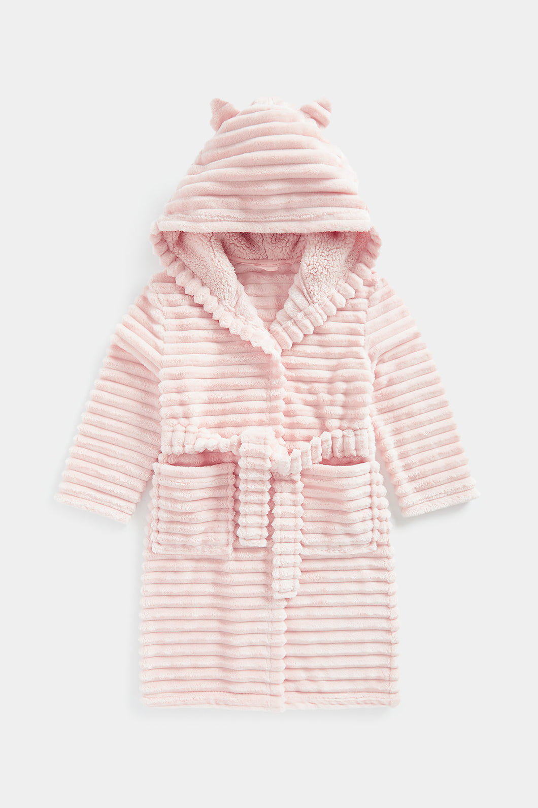 Mothercare Pink Ribbed Velour Robe