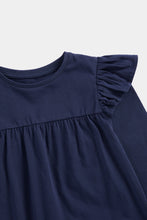 
                        
                          Load image into Gallery viewer, Mothercare Navy Long-Sleeve Frill T-Shirt
                        
                      