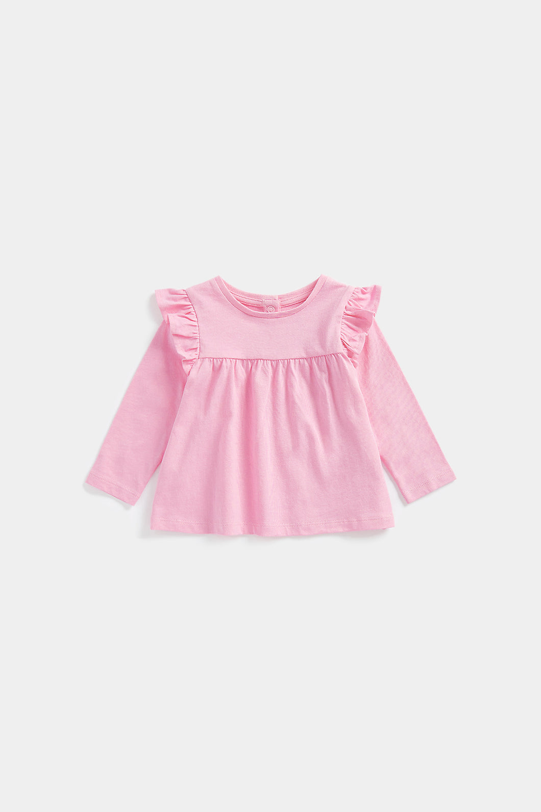 Mothercare Pink Long-Sleeve Frill T-Shirt