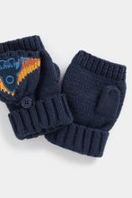 
                        
                          Load image into Gallery viewer, Mothercare Navy Rocket Knitted Flip Mitts
                        
                      