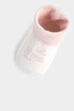 
                        
                          Load image into Gallery viewer, Mothercare Pink Sock-Top Baby Booties - 3 Pack
                        
                      