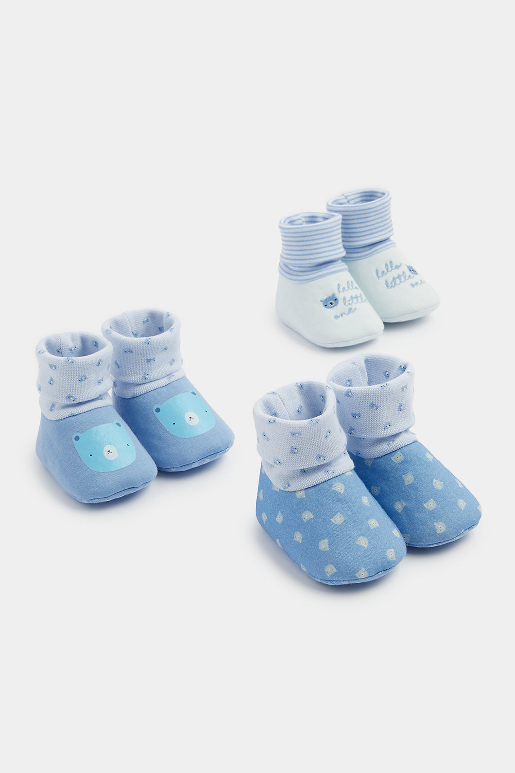 Mothercare Bear Sock-Top Baby Booties - 3 Pack