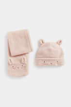 
                        
                          Load image into Gallery viewer, Mothercare Pink Cat Borg Hat and Scarf Set
                        
                      