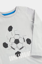 
                        
                          Load image into Gallery viewer, Mothercare Grey Football Game Long-Sleeved T-Shirt
                        
                      