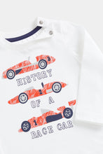 
                        
                          Load image into Gallery viewer, Mothercare White Race Car Long-Sleeved T-Shirt
                        
                      