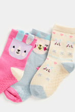 
                        
                          Load image into Gallery viewer, Mothercare Cat Slip-Resist Socks - 3 Pack
                        
                      