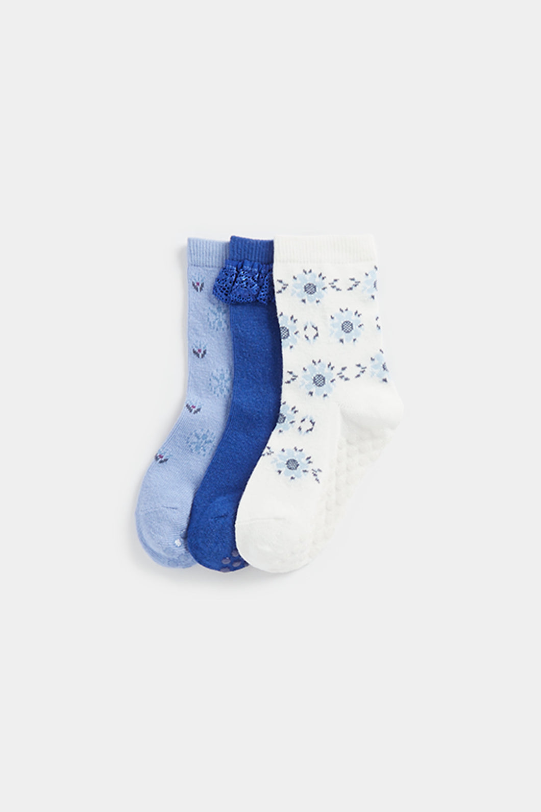 Mothercare Floral Slip-Resist Socks - 3 Pack