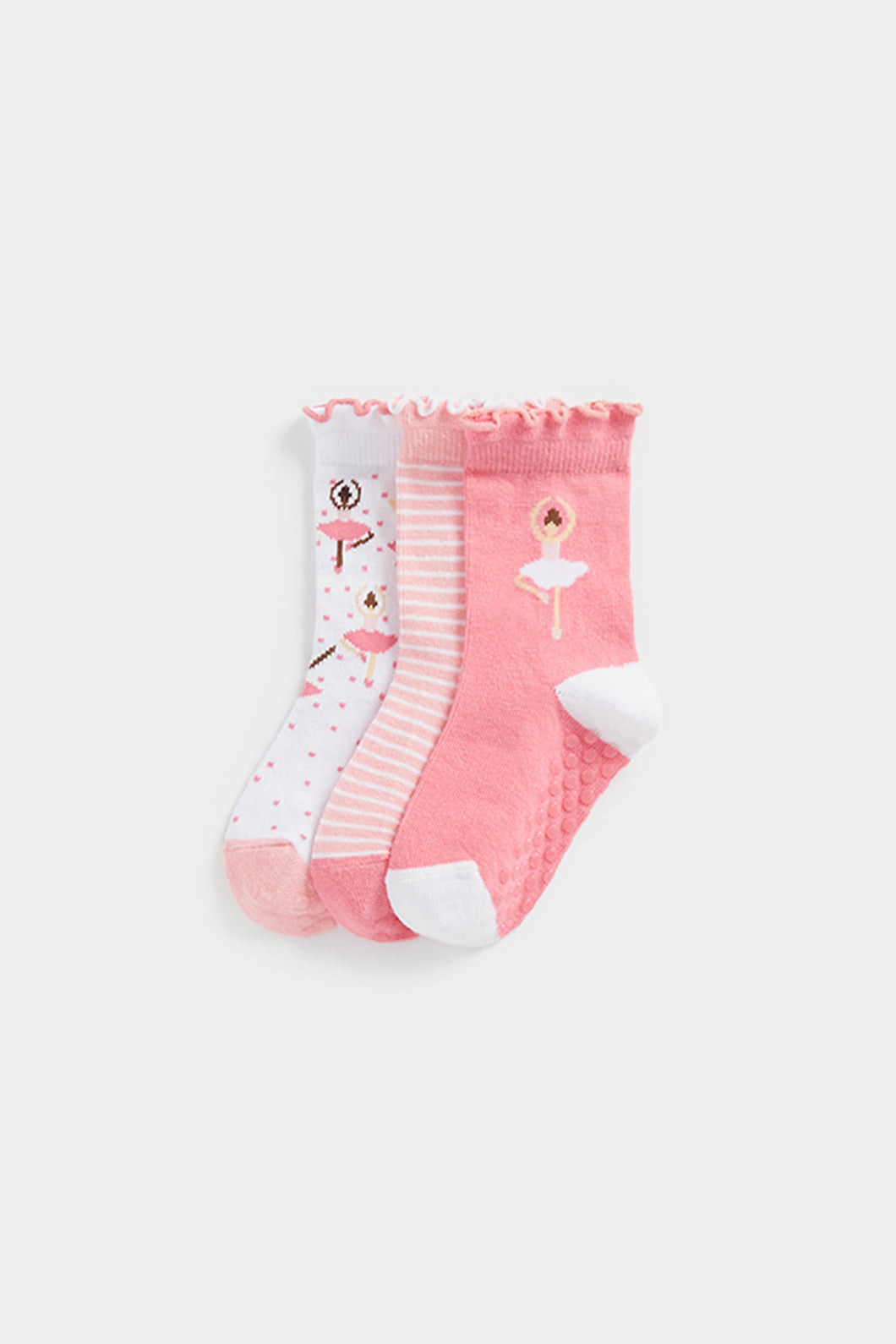 Mothercare Ballerina Slip-Resist Socks - 3 Pack