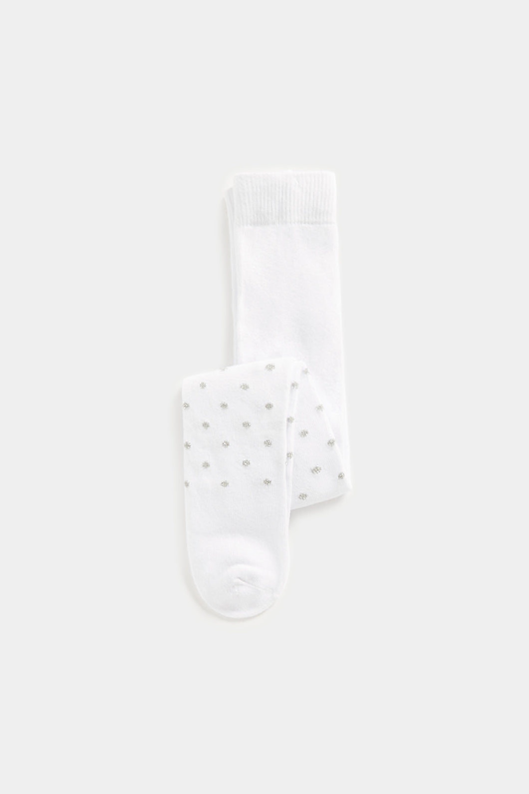 Mothercare White Silver Spot Tights