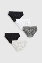 
                        
                          Load image into Gallery viewer, Mothercare Black, Grey And White Briefs - 5 Pack
                        
                      