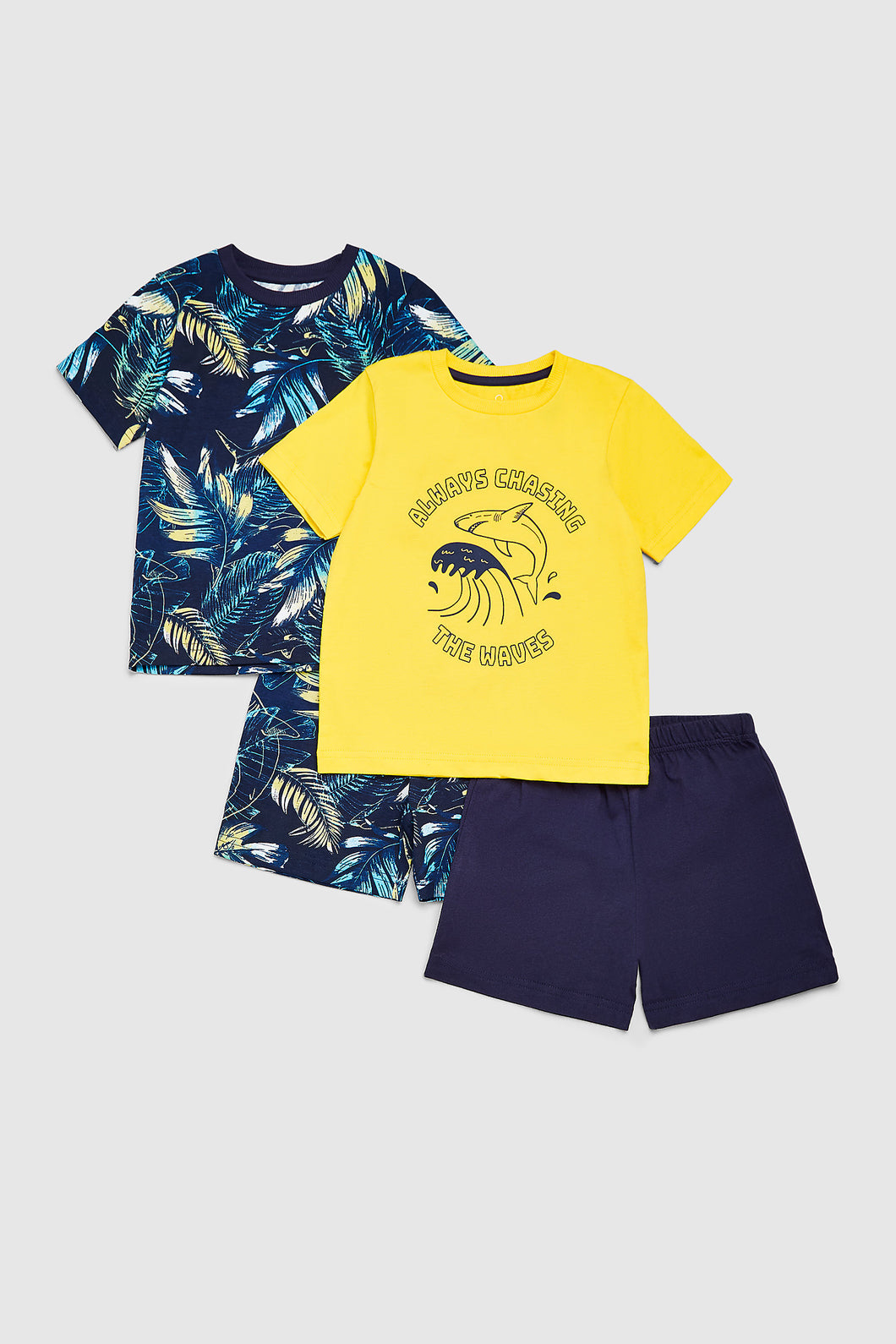 Mothercare Shark Surfer Shortie Pyjamas - 2 Pack