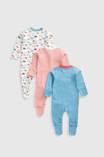 
                        
                          Load image into Gallery viewer, Mothercare Cars Baby Sleepsuits - 3 Pack
                        
                      