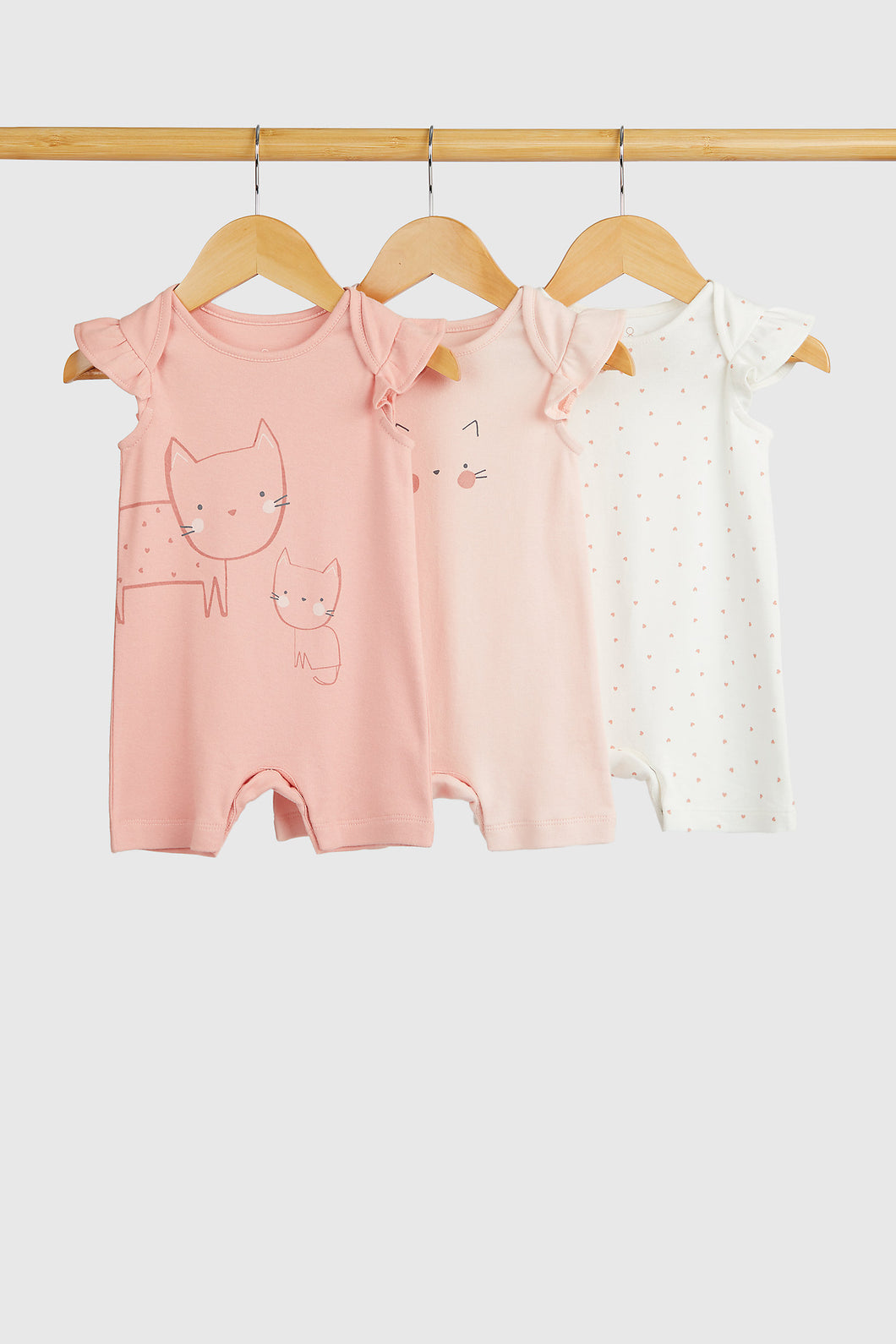 Mothercare Cat Rompers - 3 Pack