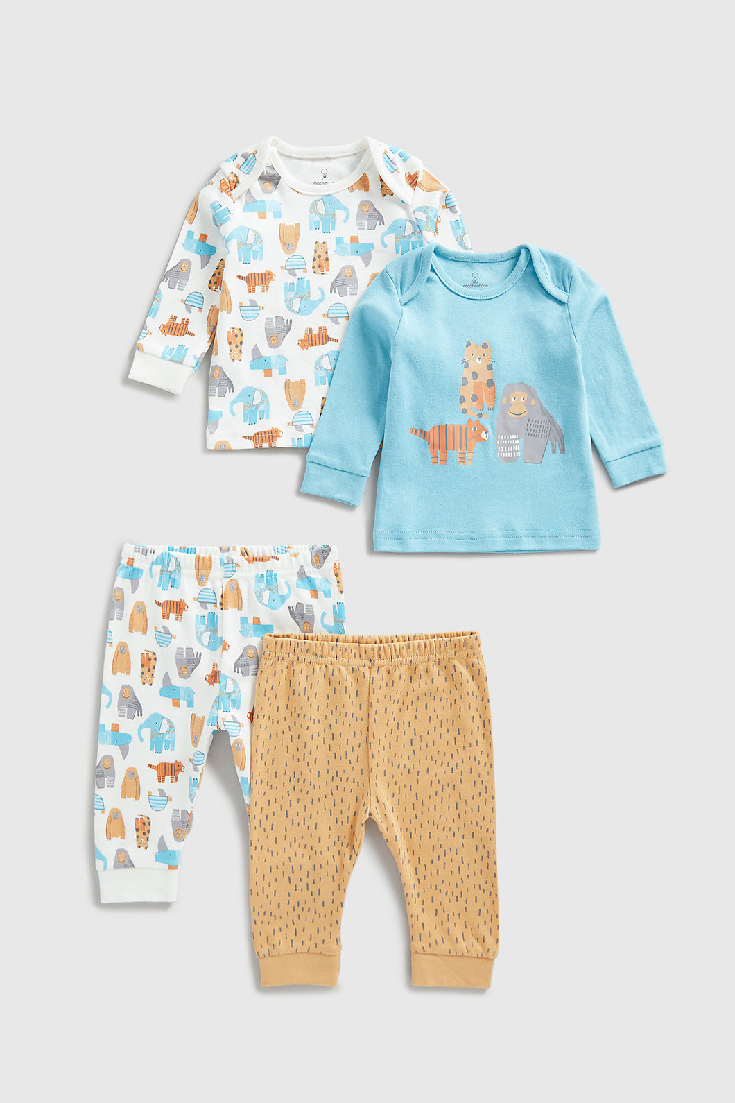Mothercare Tiger And Elephant Baby Pyjamas - 2 Pack