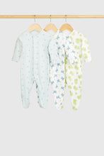 
                        
                          Load image into Gallery viewer, Mothercare Dinosaur Baby Sleepsuits - 3 Pack
                        
                      
