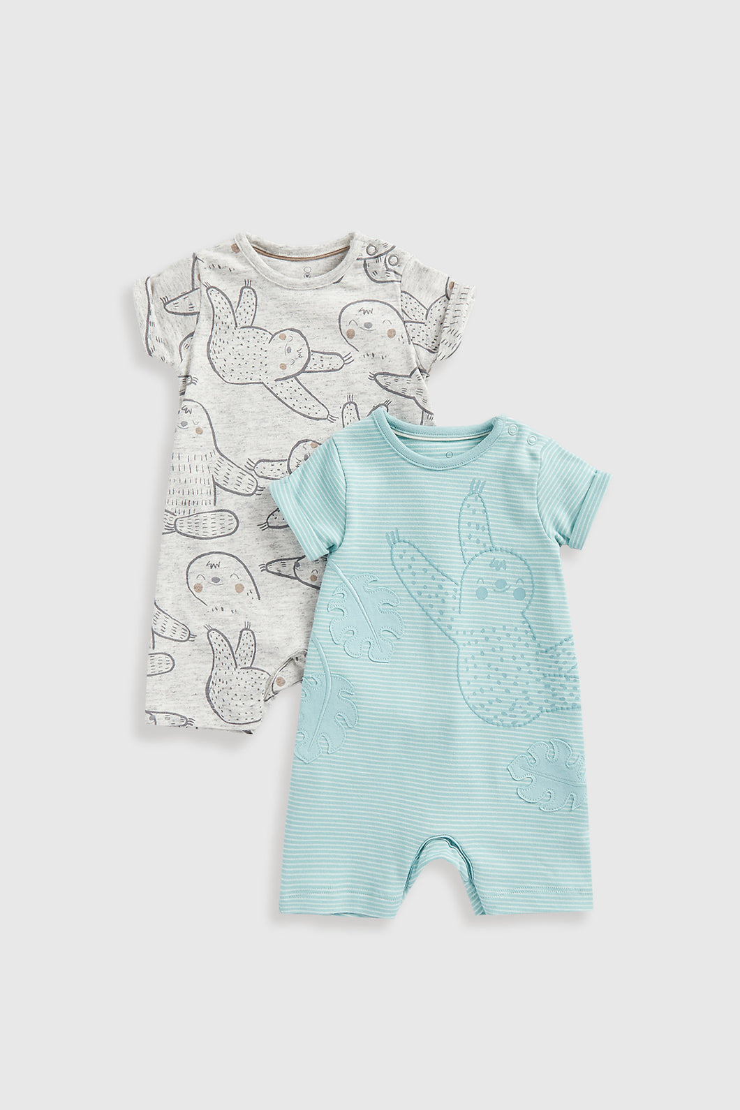 Mothercare Yoga Sloth Rompers - 2 Pack
