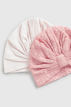 
                        
                          Load image into Gallery viewer, Mothercare Pink Baby Hats - 2 Pack
                        
                      